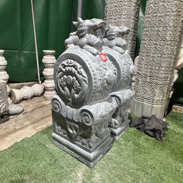 精雕青石抱鼓石门墩庭院门口装饰摆件