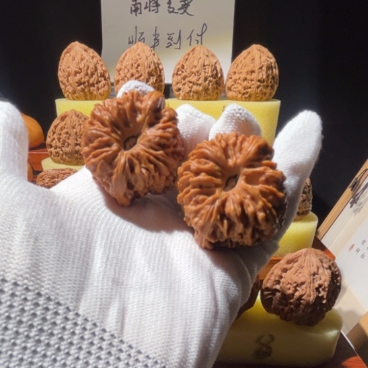 吊坠文玩核桃涿鹿拉丝凹底团子