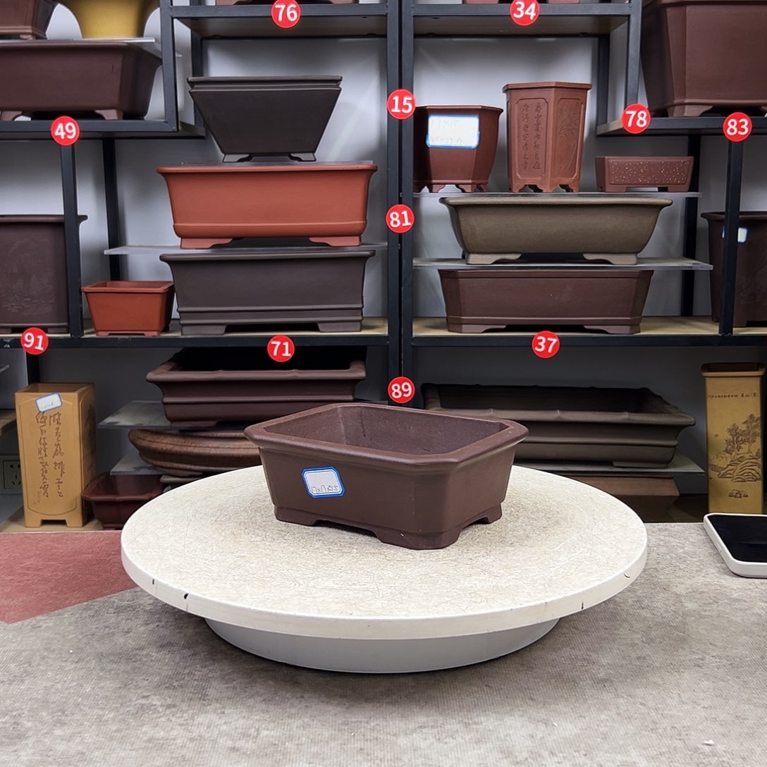 紫砂花盆内长17，内宽13，内深5