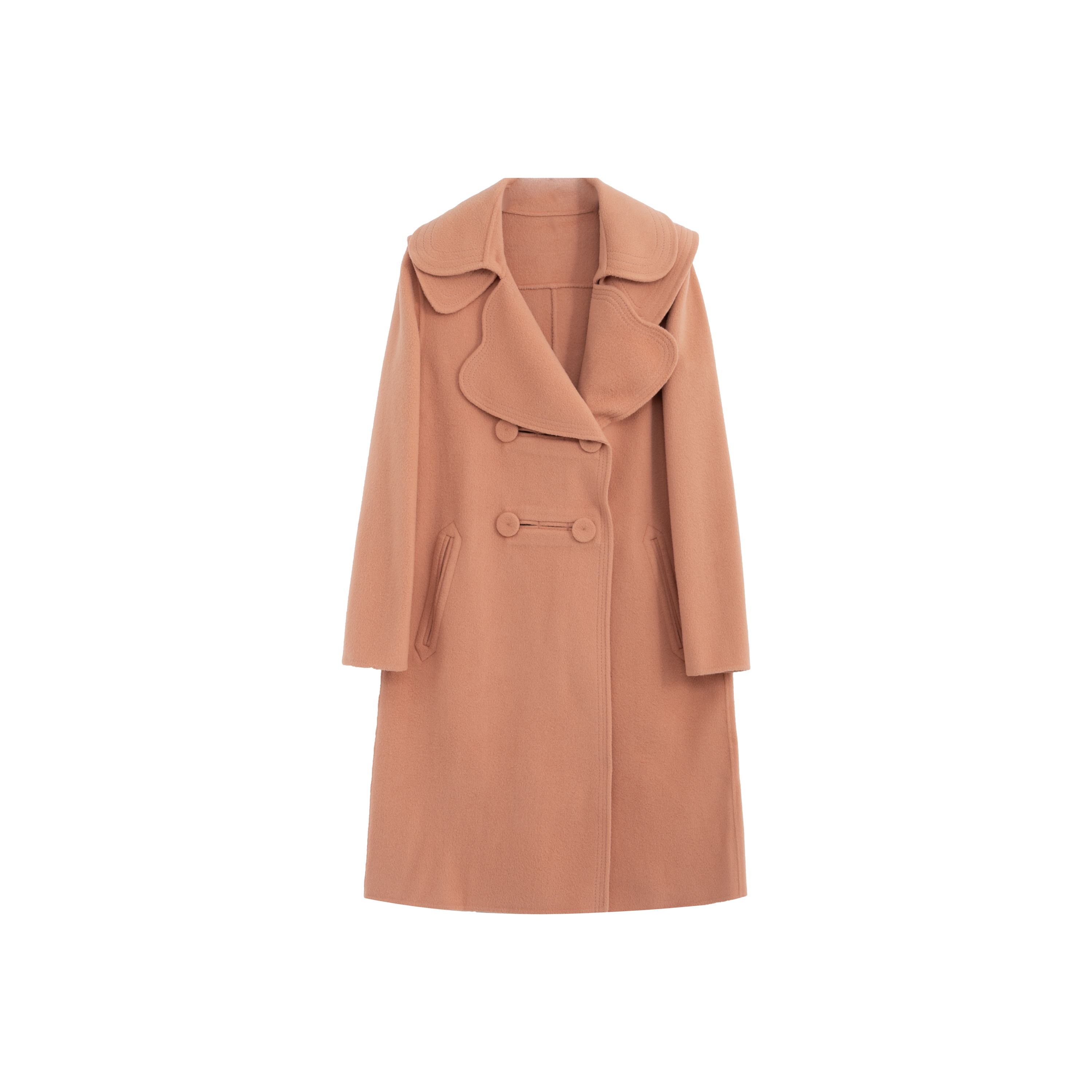 【小熊严选】她翼秋季领薄款格子毛呢外套呢大衣百搭ET9244234536