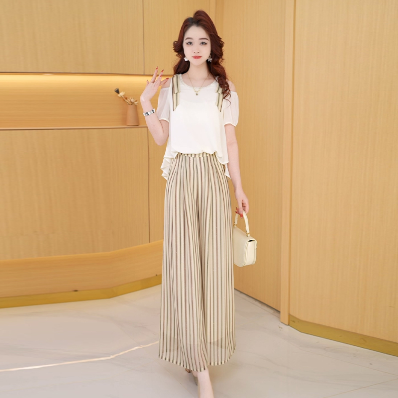 【两件套】夏季时尚女神修身洋气宽松气质休闲百搭显瘦减龄女装套