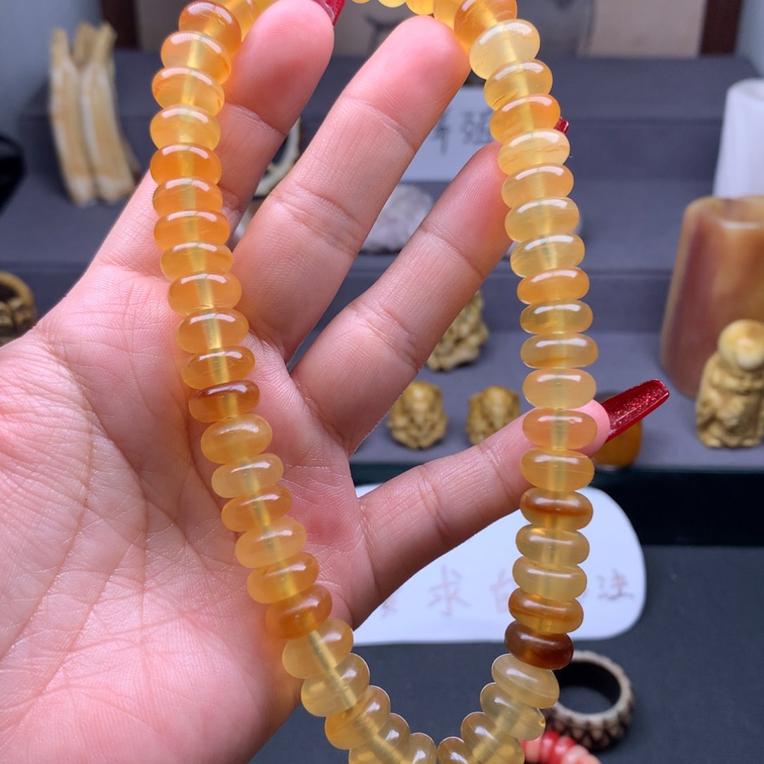 驼骨把件好看羊角