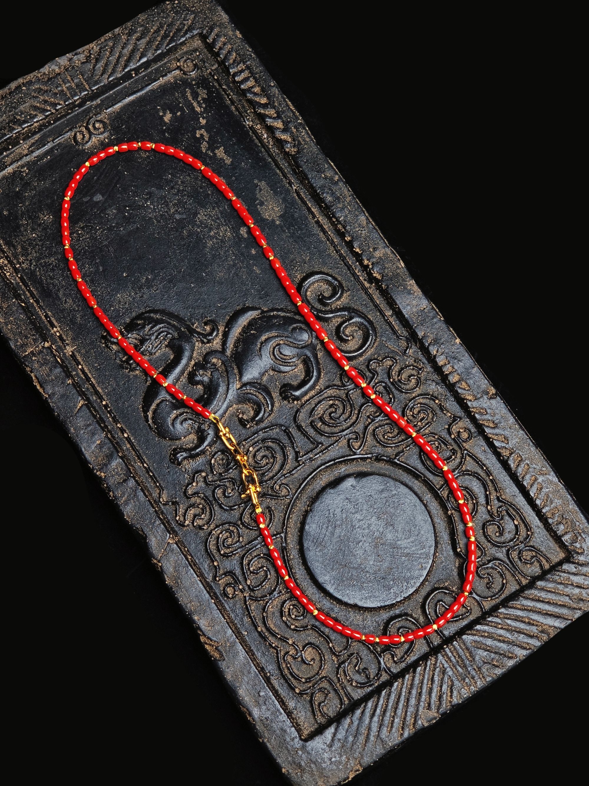 沐泽【天禧】意大利沙丁红珊瑚3-4mm科西卡毛衣链YC多样性发一