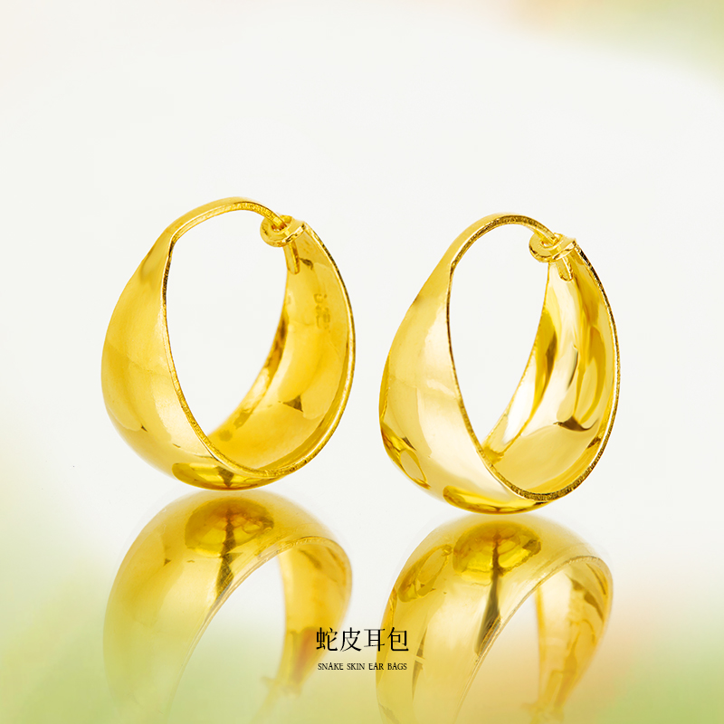 足银耳饰 肚皮光滑耳环耳饰银饰国潮耳坠不掉色