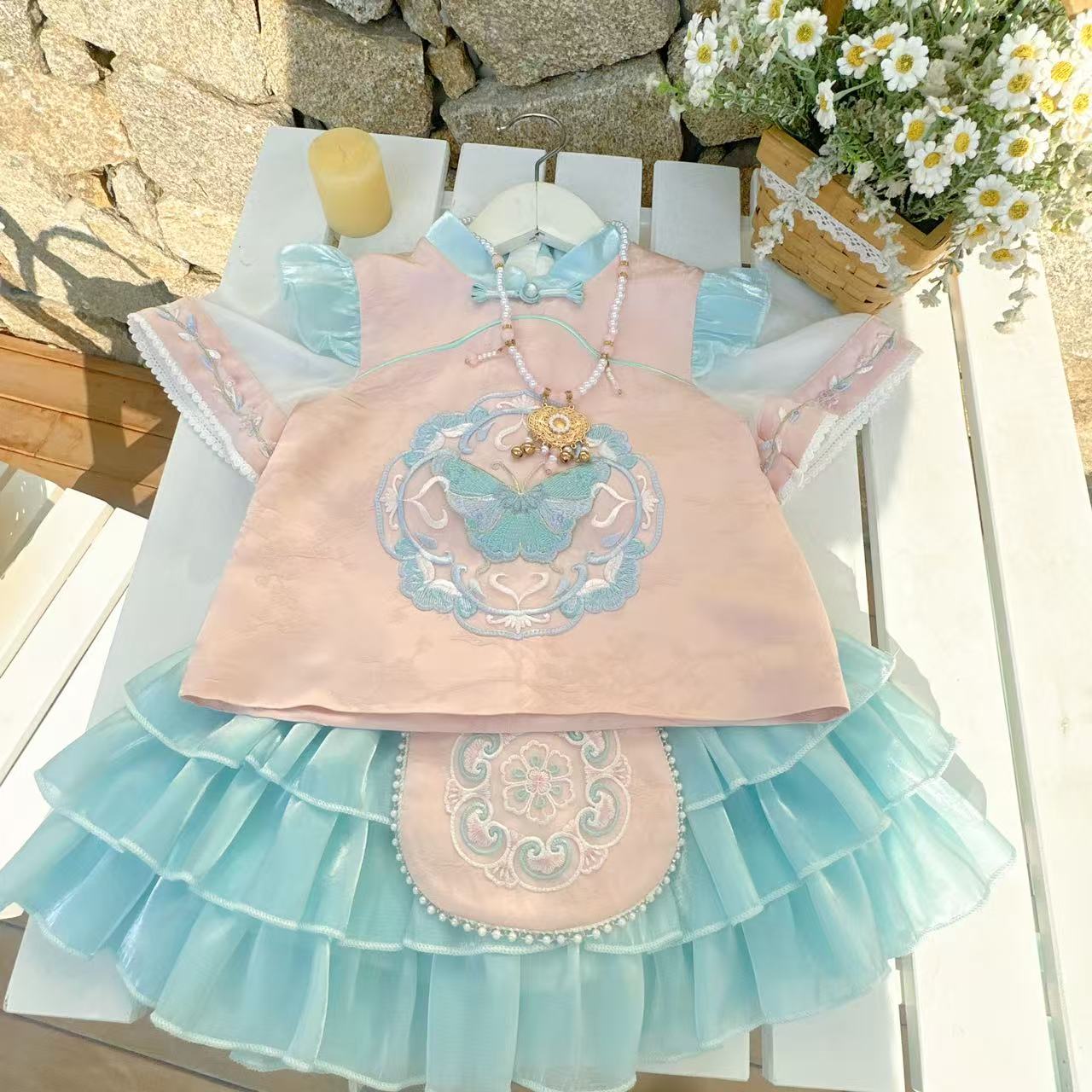 TC.KIDS福利款#63011 品牌童装2025春夏新款女童舒适国风系列套装