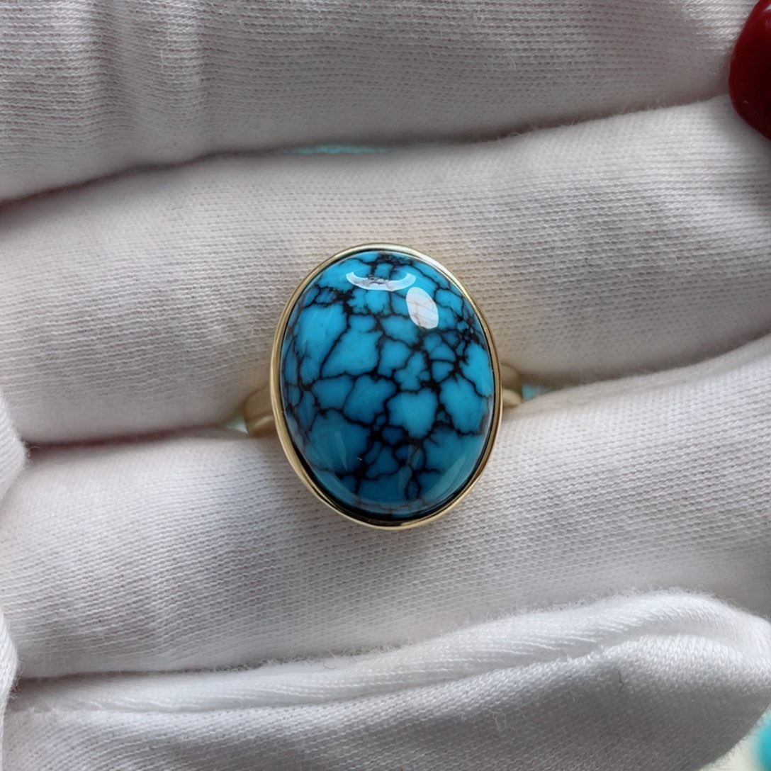 绿松石珠宝奇石18K金镶嵌