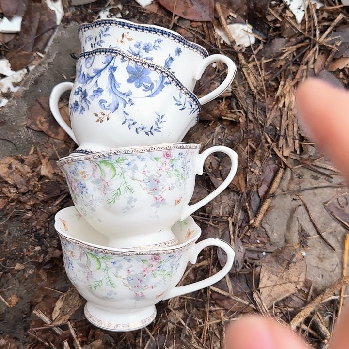 瓷微瑕疵四个单杯