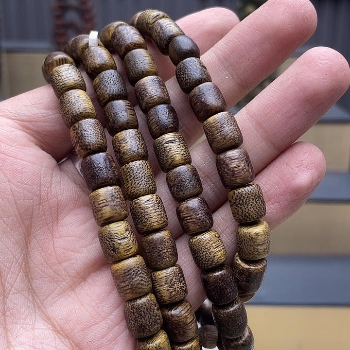 沉香碎屑沉香木414多圈手串