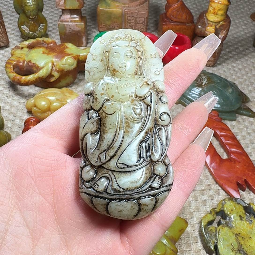 白玉菩提吊坠挂件