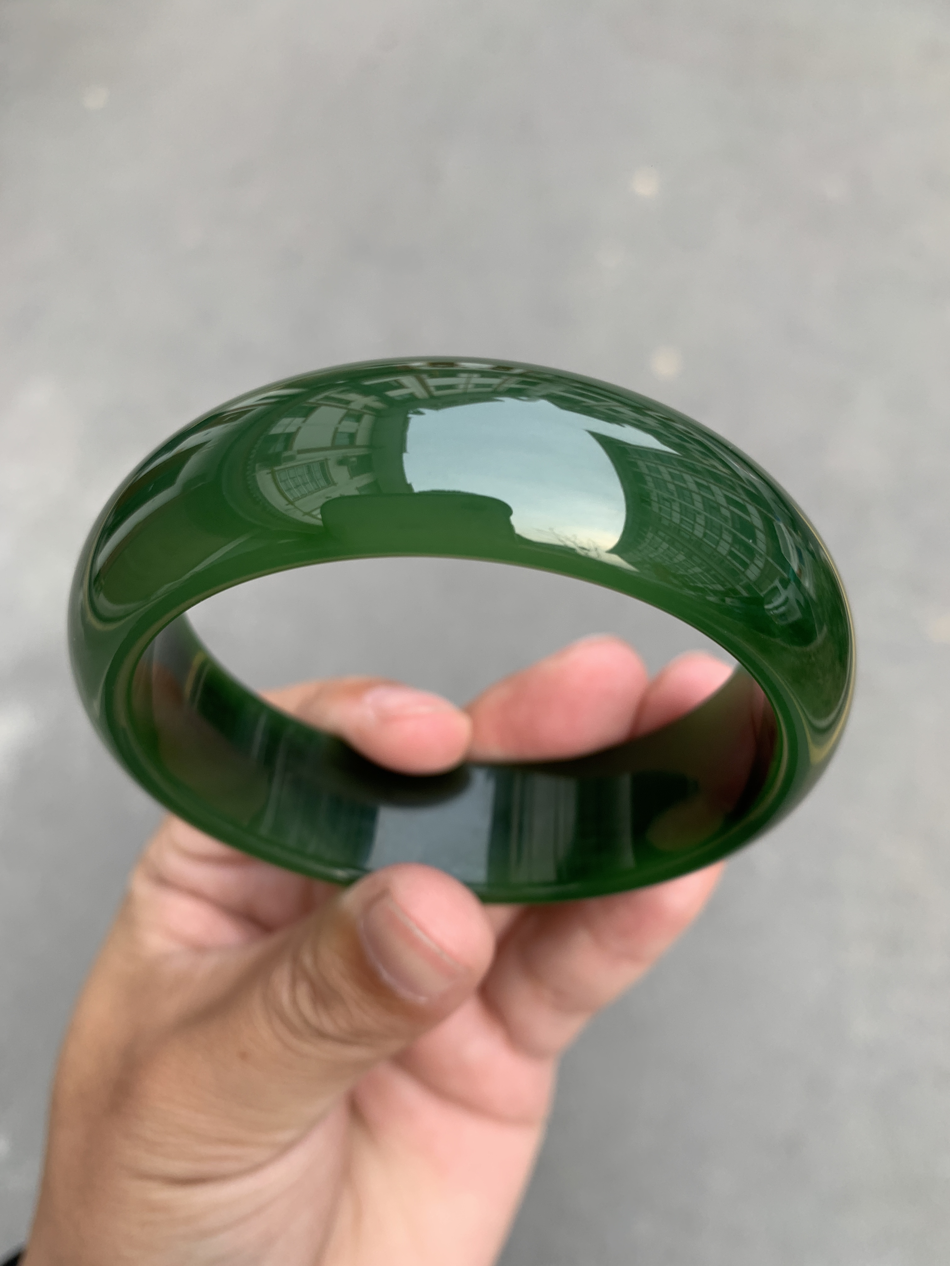 和田玉碧玉手镯宽版轮胎59/60口径红皮老料