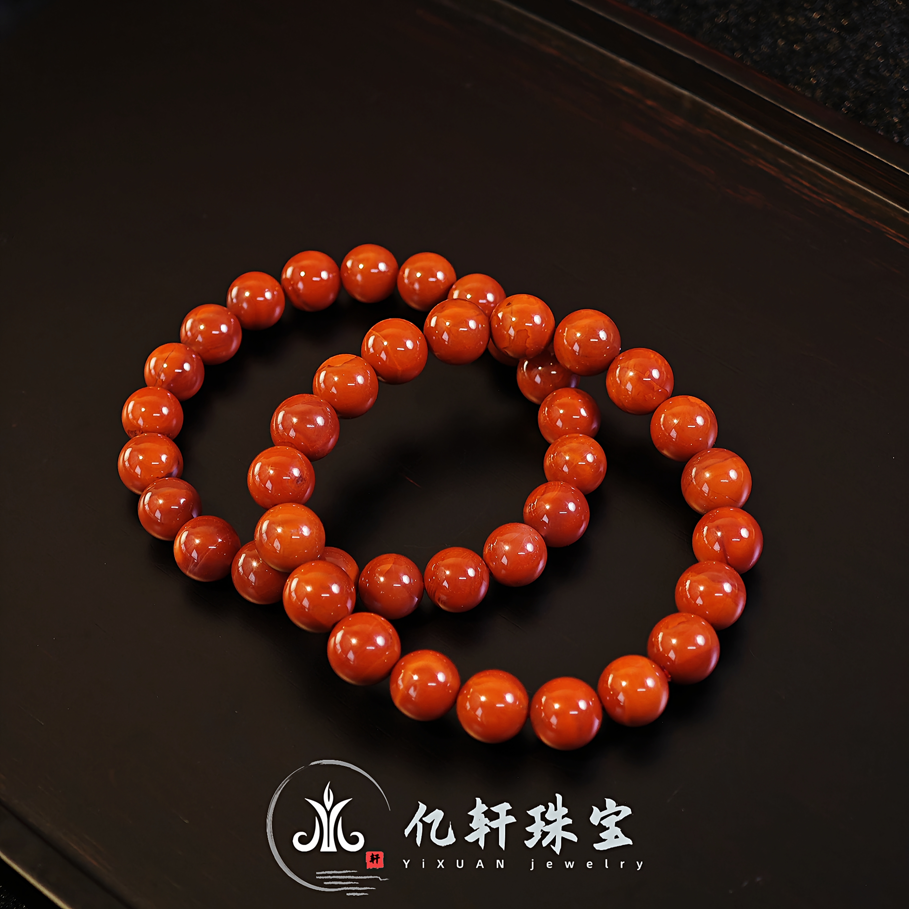 【Y】  ZX169908南红圆珠单圈素串9mm+（多样性发货一件）