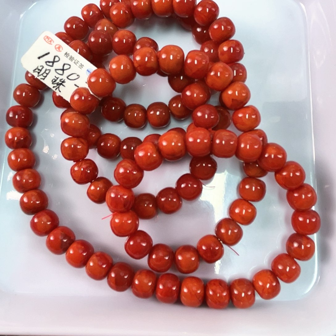 南红玛瑙手链合金大*南红瓦西火焰纹多圈卡9.7