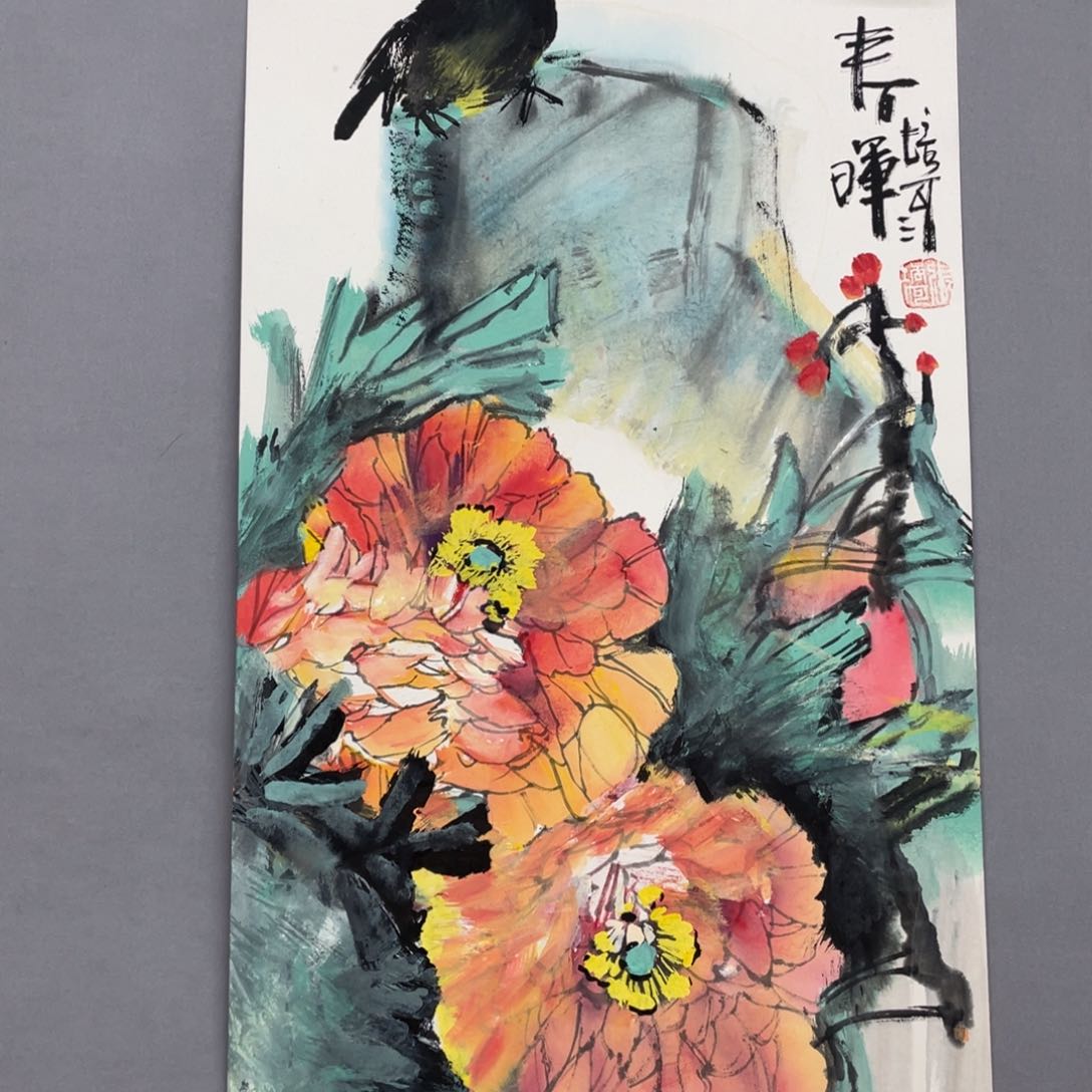 国画艺术家真人手绘