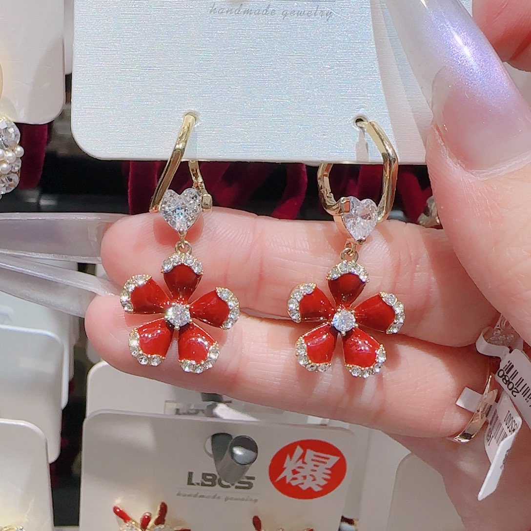 锆石铜合金925银耳环