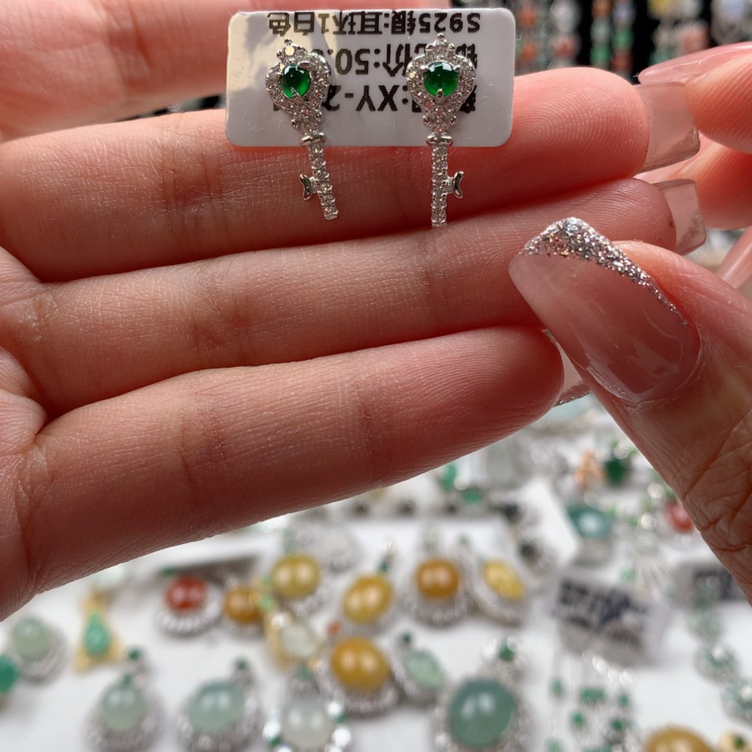 翡翠银S925镶嵌吊坠(不含链)234444