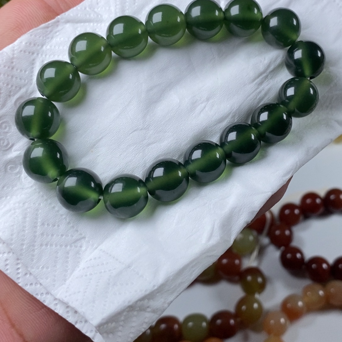 蛇纹石玉未镶嵌手链无科技岫玉501卡12