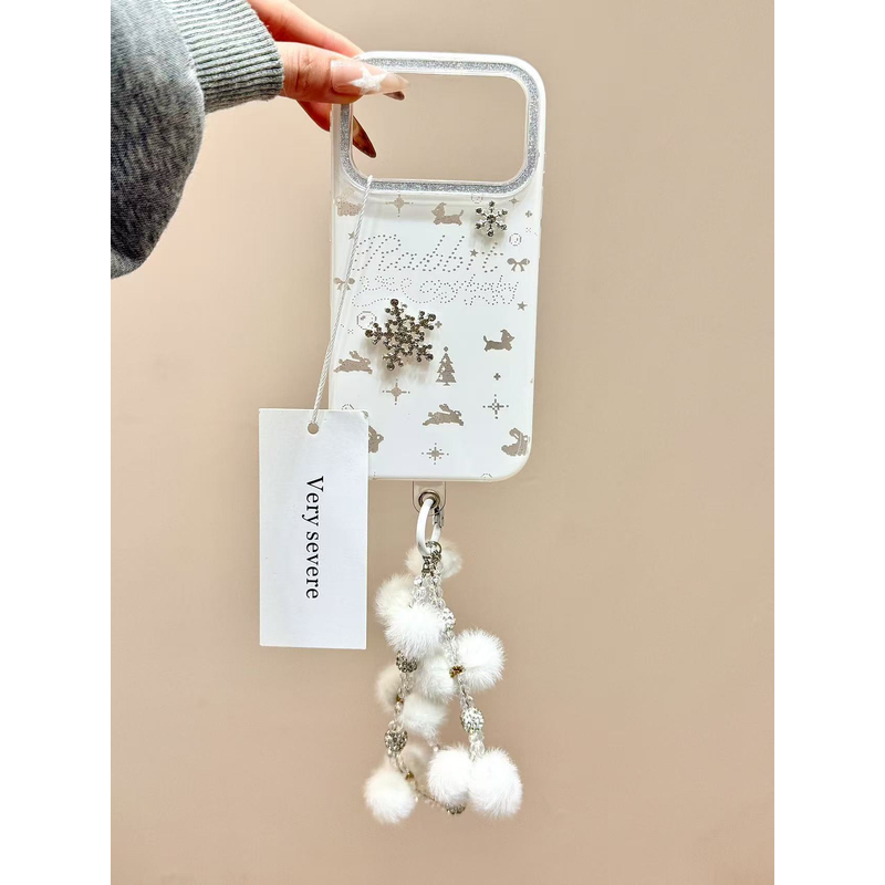 镂空圣诞树兔子立体雪花链条适用苹果17promax手机壳15iphone16