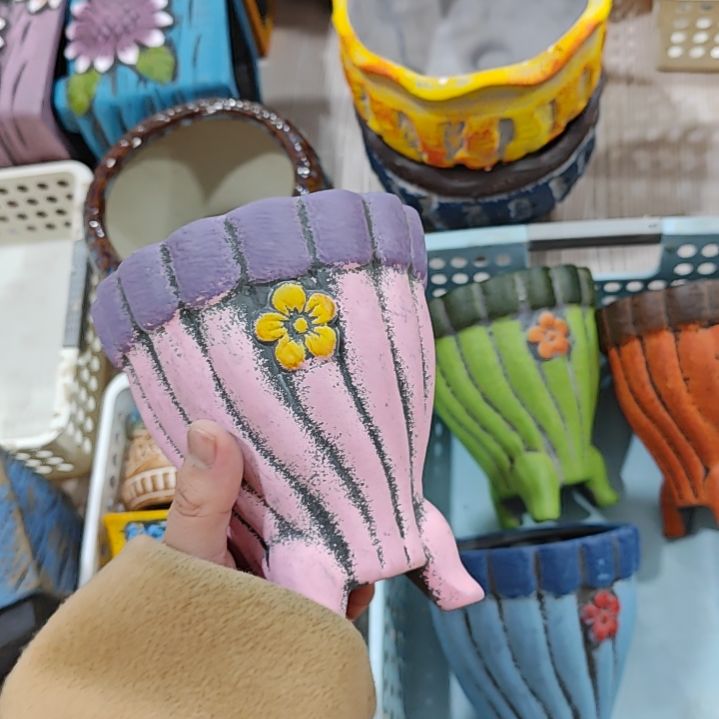 红陶吸水透气的白陶花盆凑满12发货