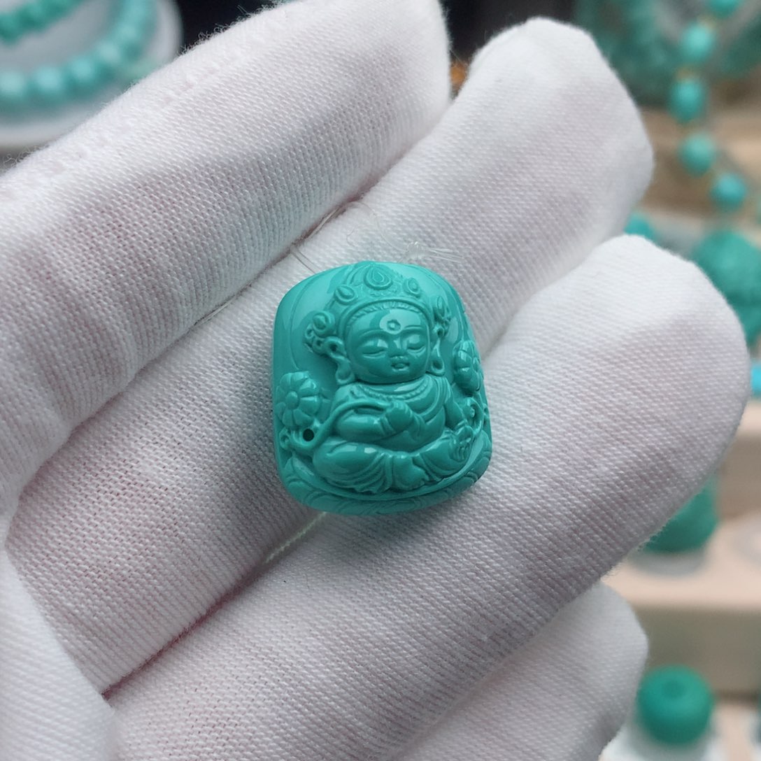 绿松石珠宝奇石未镶嵌19.4mm