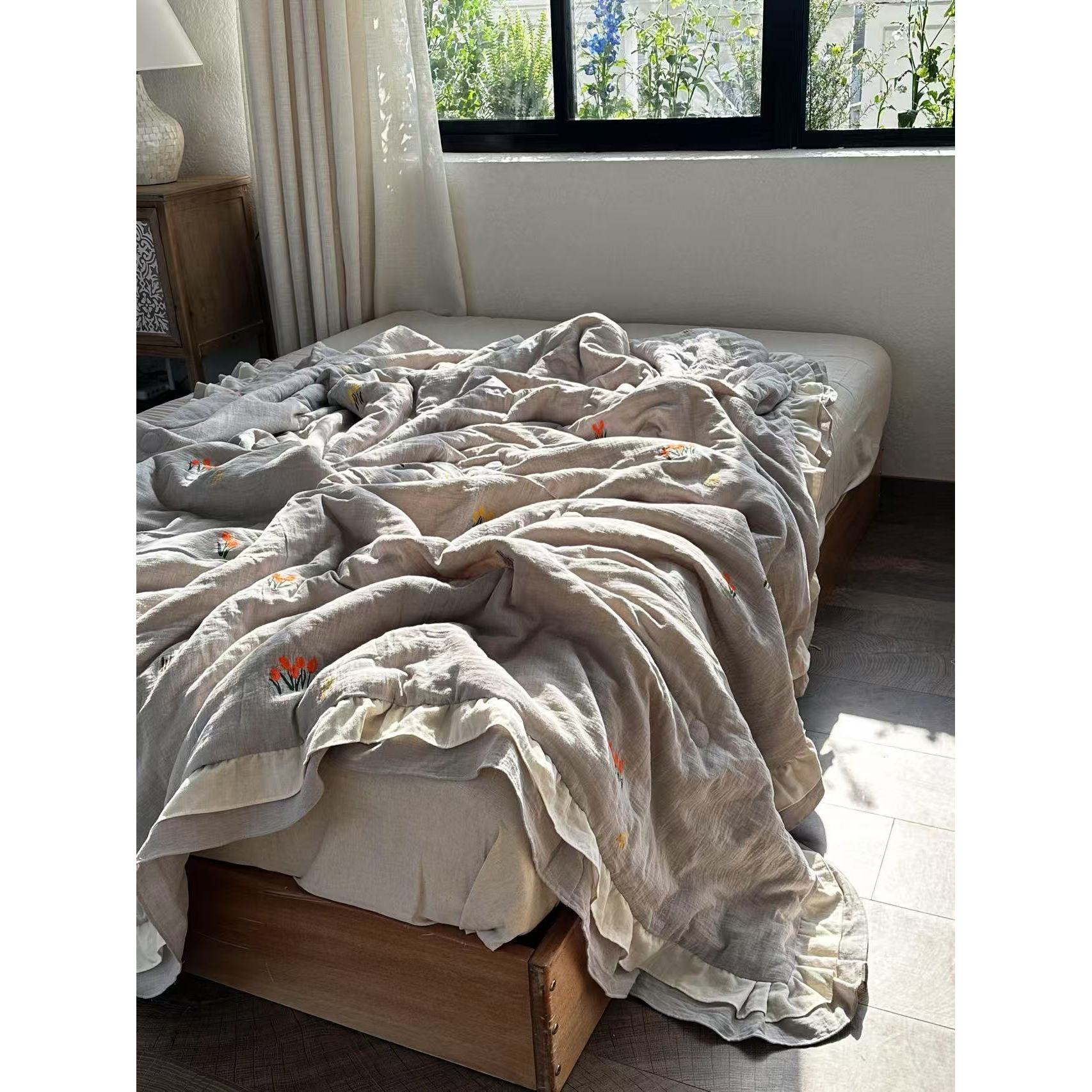 【超级红】英英灰 单夏被 全棉大豆夏被