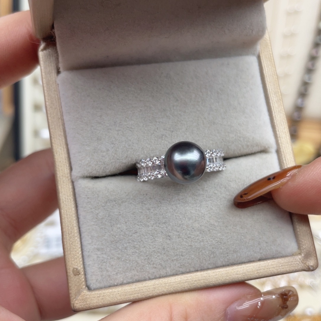 海水珍珠戒指银S925镶嵌S114
