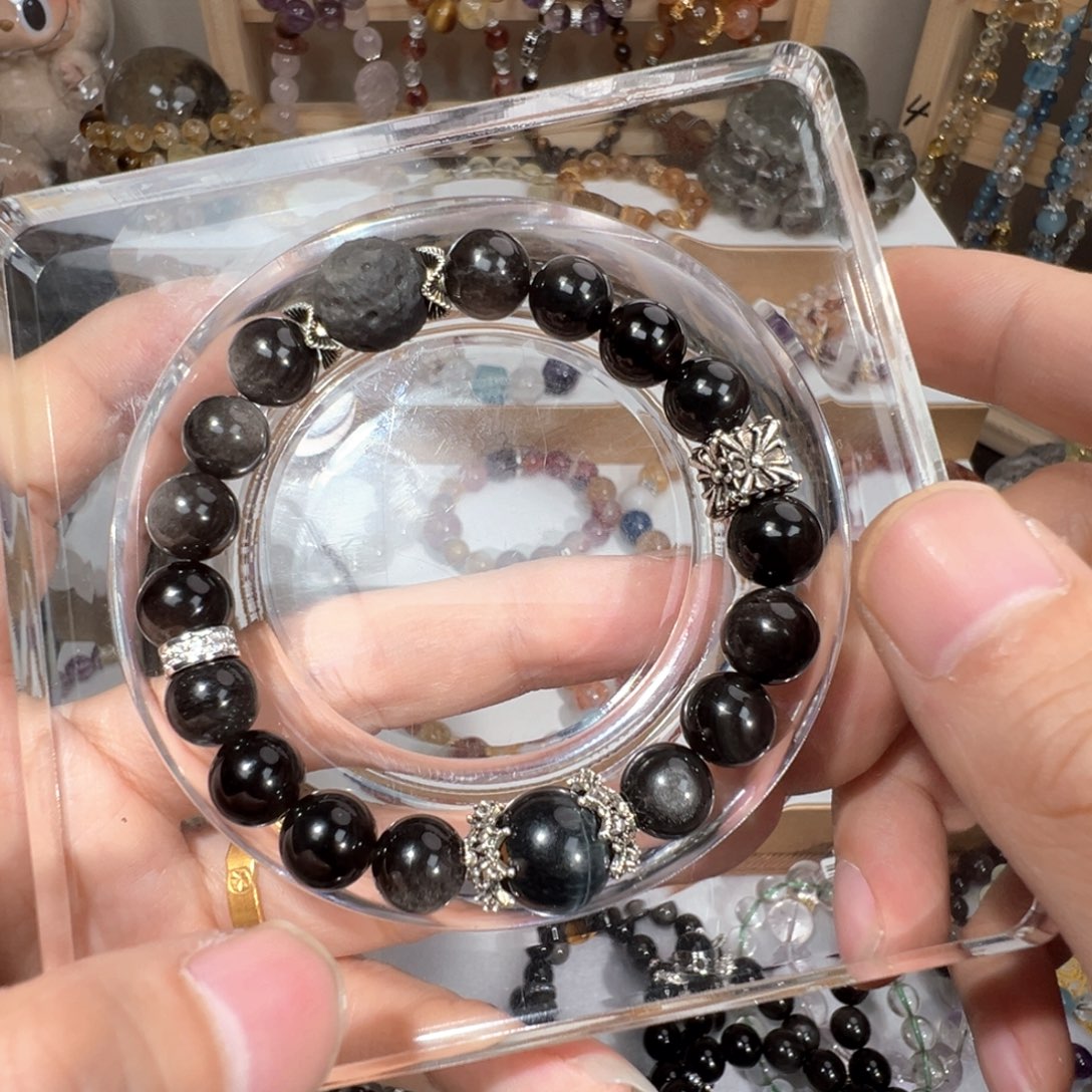 手绳未镶嵌水晶银耀石