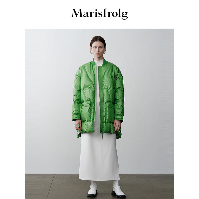 Marisfro玛丝菲尔时尚休闲绿色中长款保暖A1DE4512Y