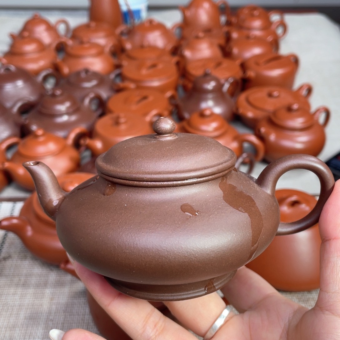 紫砂茶壶紫泥轻薄胎半手180毫升