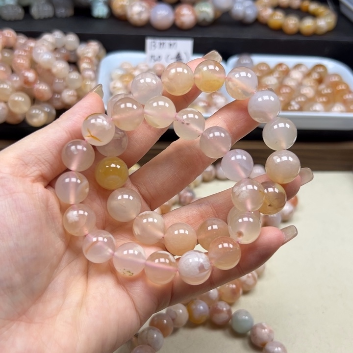 玛瑙/玉髓未镶嵌手链12-13mm2条30