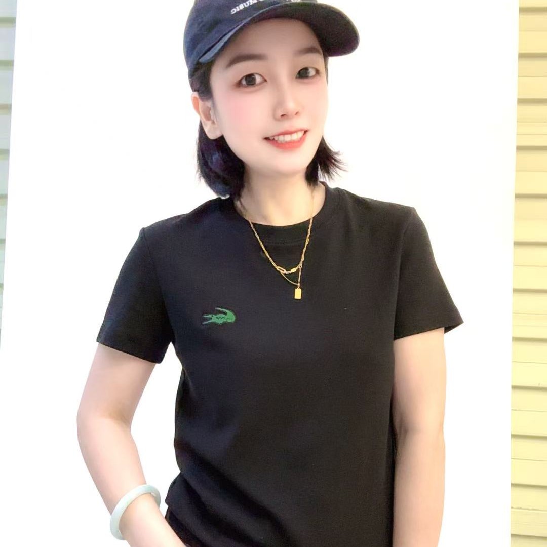 新款卡通刺绣女常规圆领短袖T恤