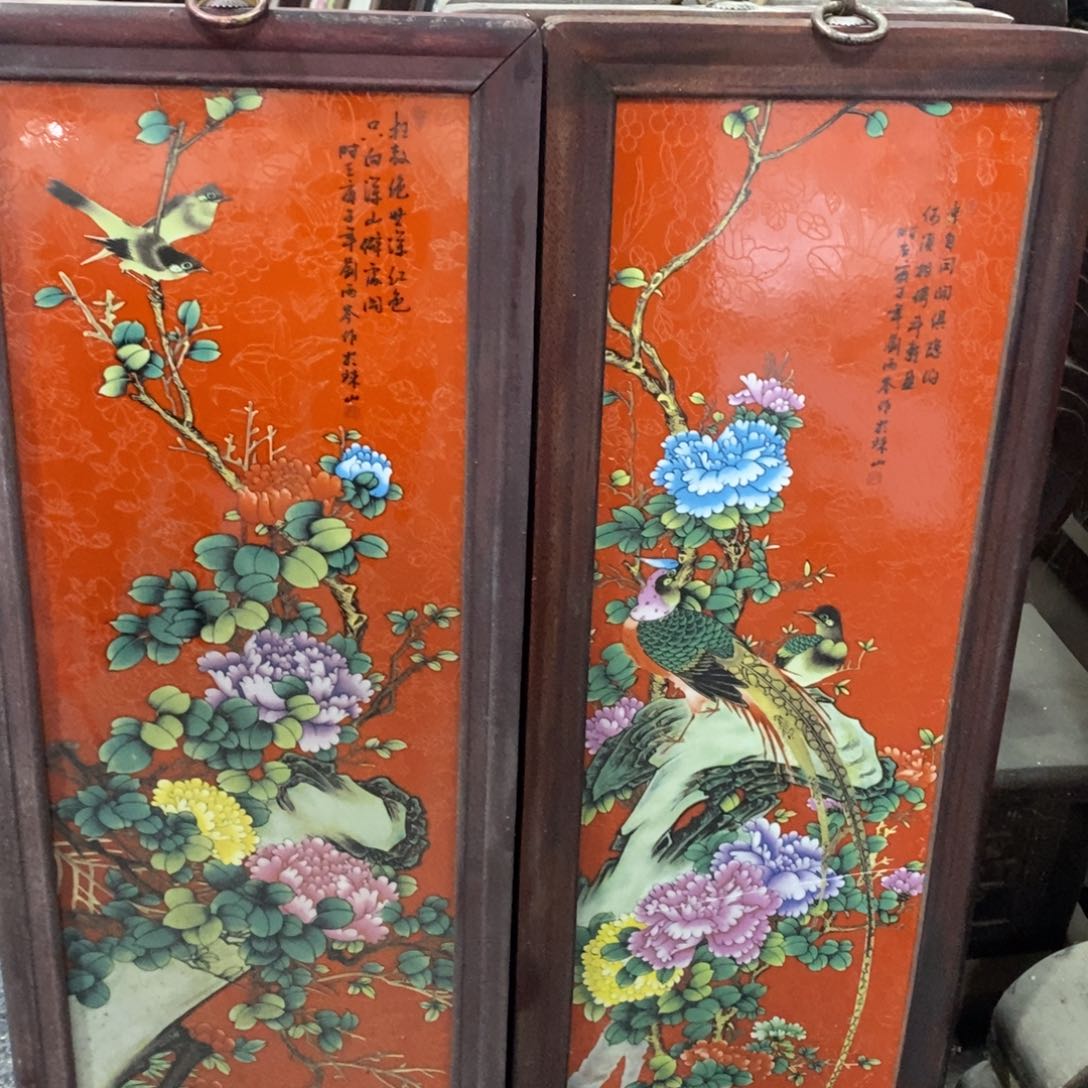 瓷片55*21厘米景德镇瓷板画柴窑烧制