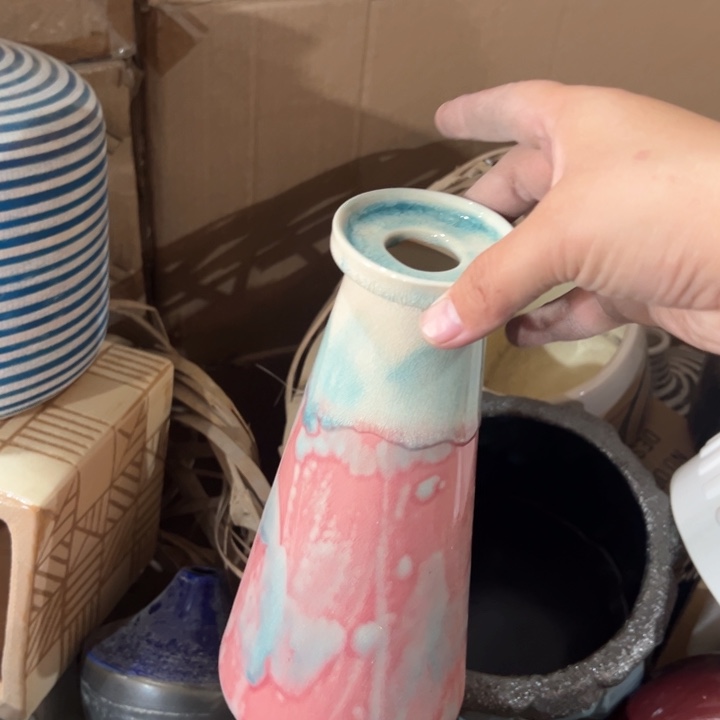 陶瓷花瓶摆件外贸出口微瑕捡漏高23口2公分