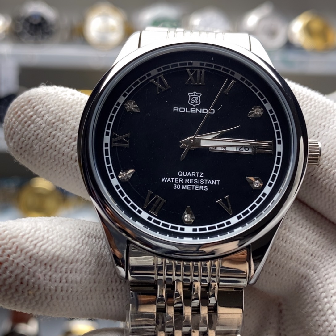 胶带罗兰度男士石英腕表