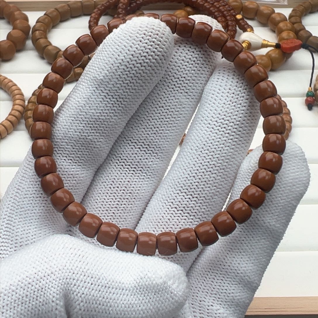 橄榄核手串沐*枫6.1核尖红油老挝