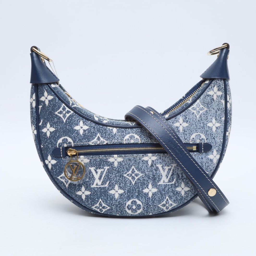 99新 LouisVuitton/路易威登 小花柳 豌豆包拼牛仔蓝 芯片