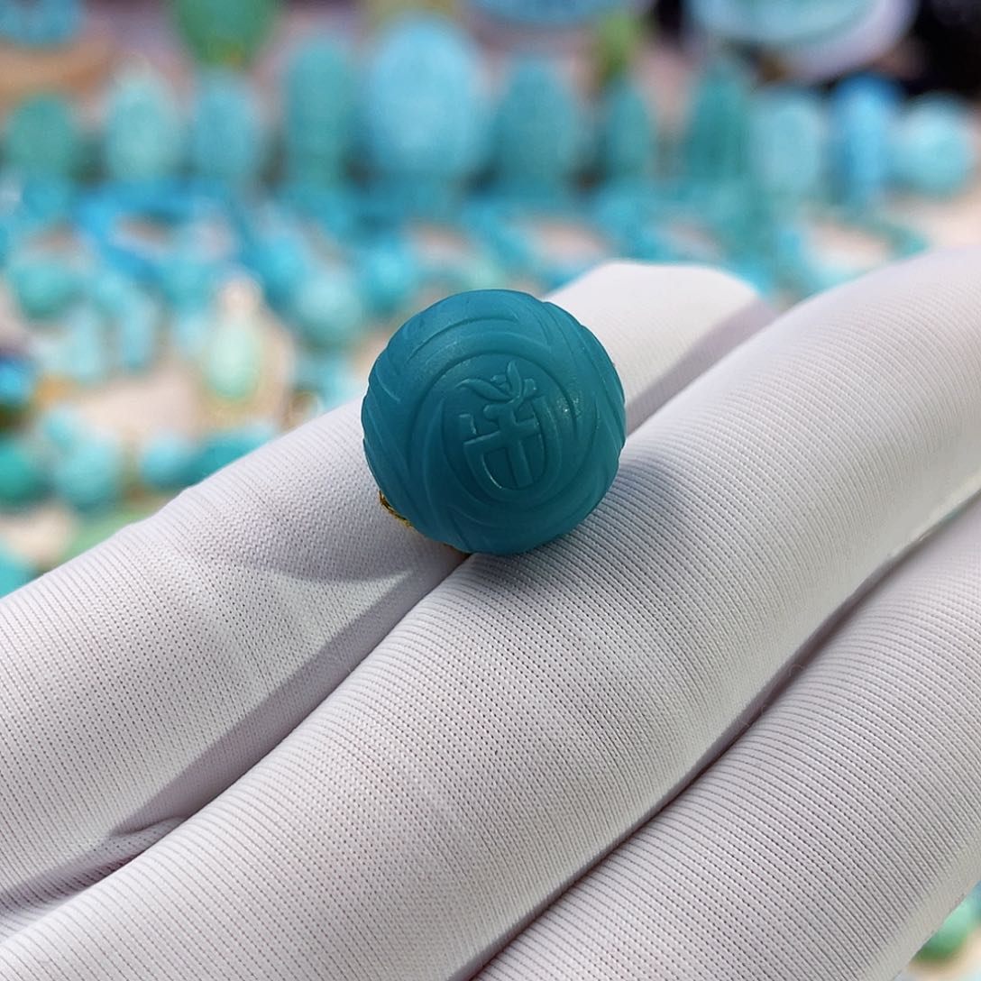 绿松石珠宝奇石未镶嵌14.4mm