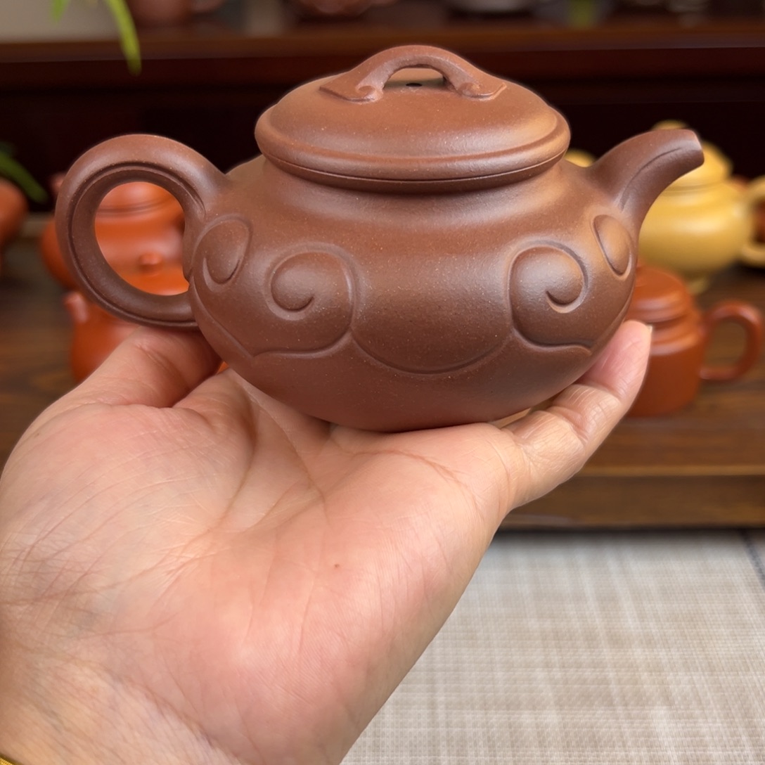 A***e茶壶紫砂底槽清仿古如意全手200cc