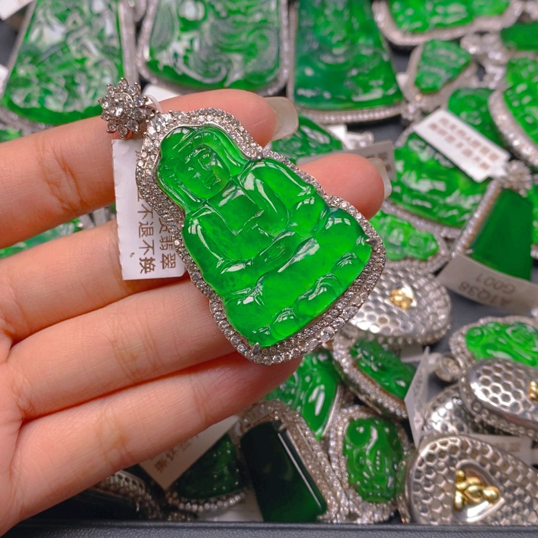 翡翠颈饰银S925镶嵌88888888888