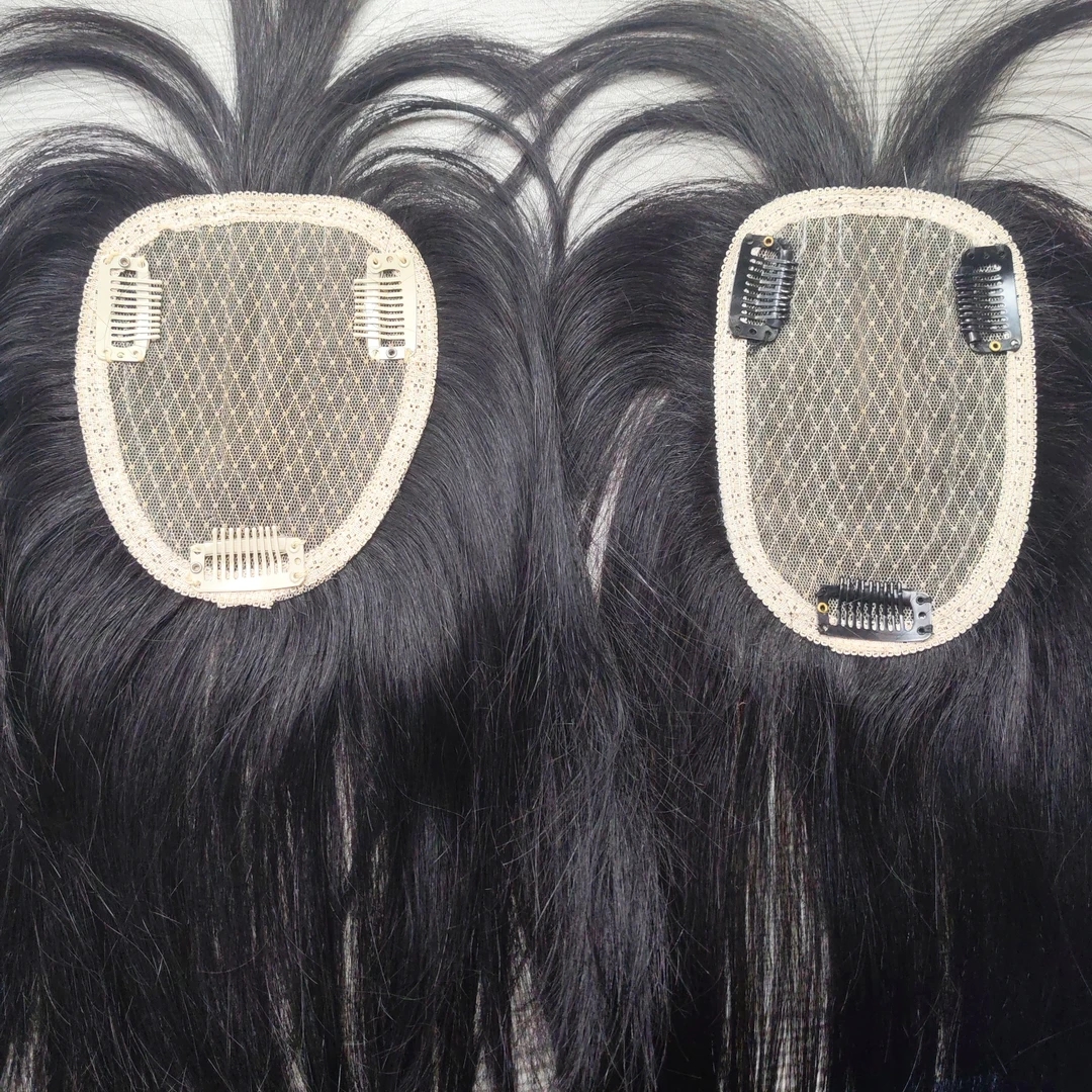 杰【清货】“初恋”瑞士网底全真发头顶补发片，遮盖白发补发量