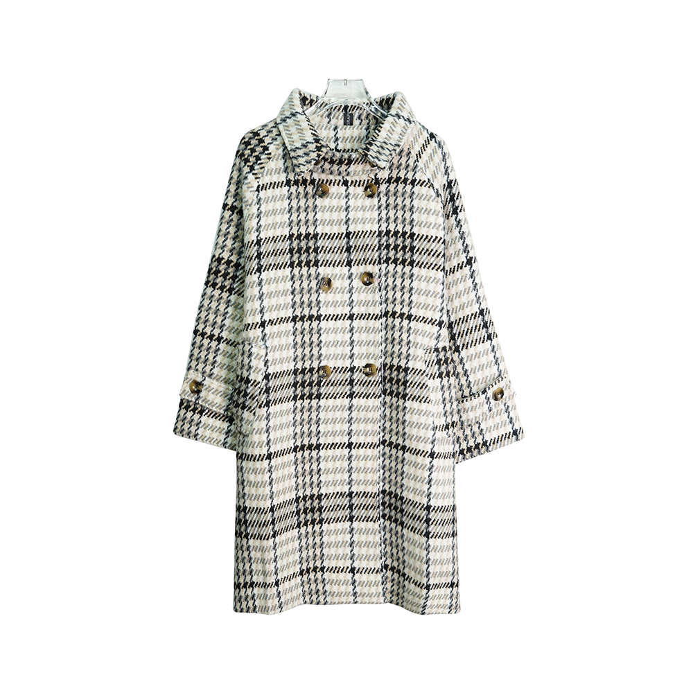 X24395【上新】时尚格子宽松显瘦经典洋气宽松格纹百搭遮肉灰色外套