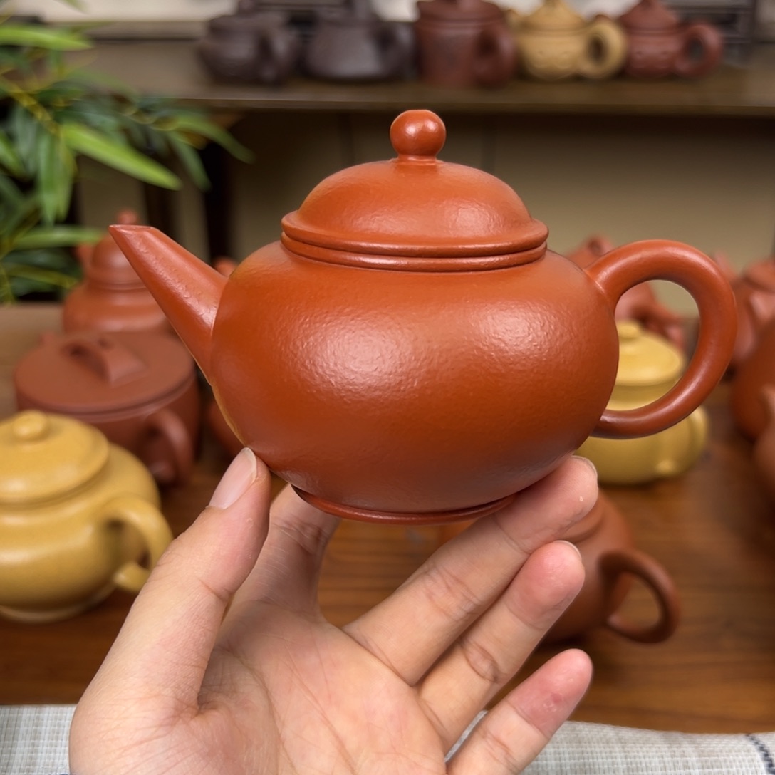 紫砂茶壶紫砂壶水平朱泥200cc全手