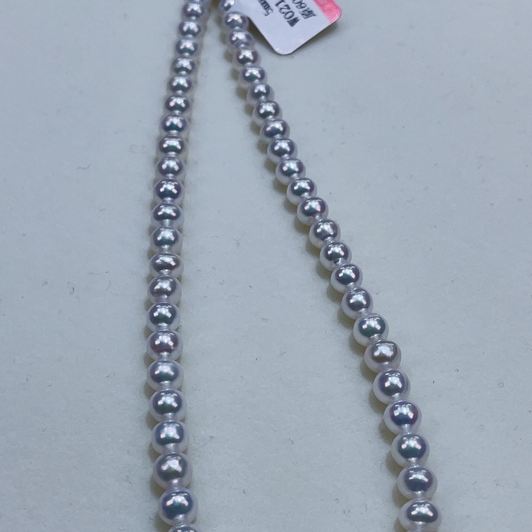 淡水珍珠颈饰银S925镶嵌5m冷白极光亮瞎眼 勿拍！！！