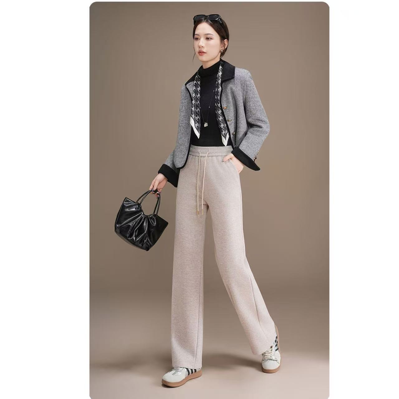 当当家-（高品羊暖绒）显瘦休闲加厚秋冬百搭时尚窄版直筒裤-6503