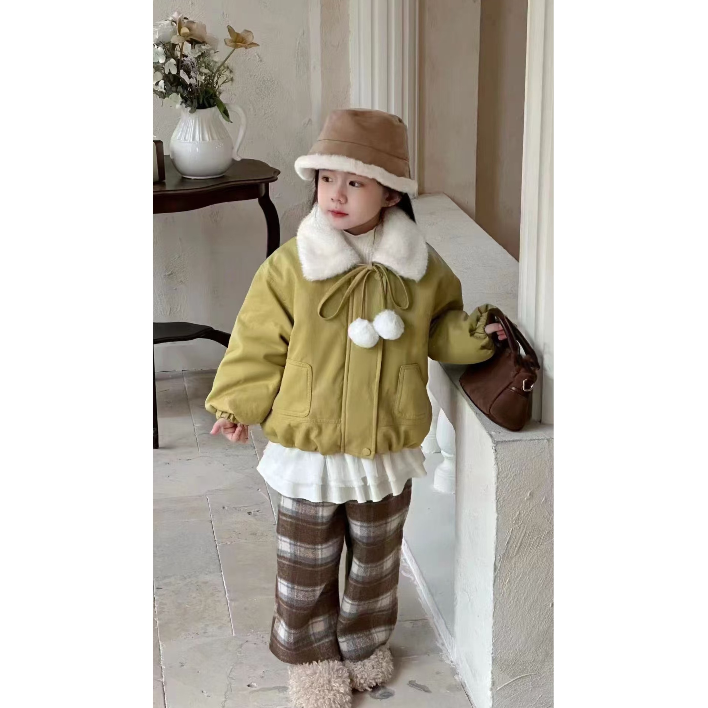 【BaoBao】冬款女童兔兔毛加厚皮衣外套2586