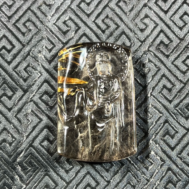 天然水晶钛晶观音吊坠男女护身符