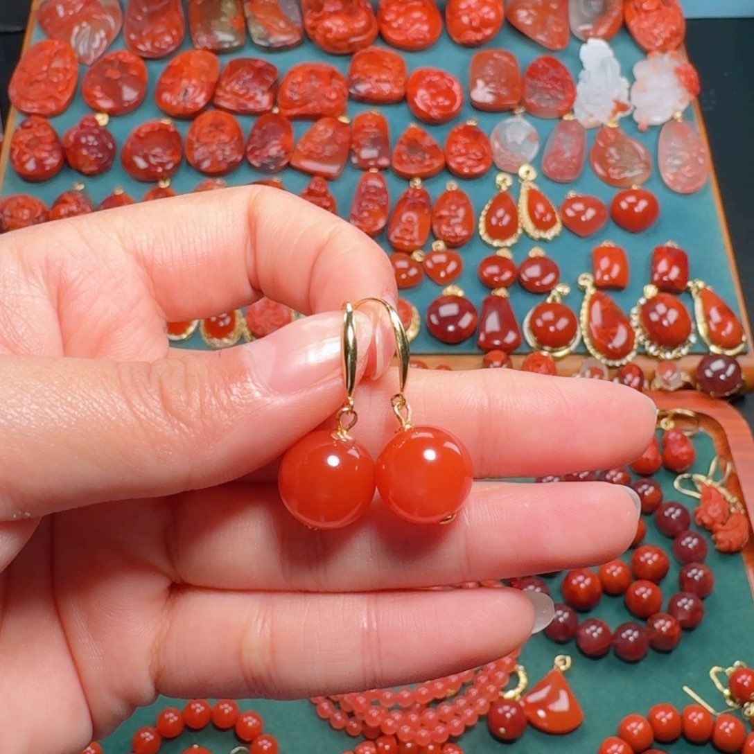 南红玛瑙南红12+银S925镶嵌