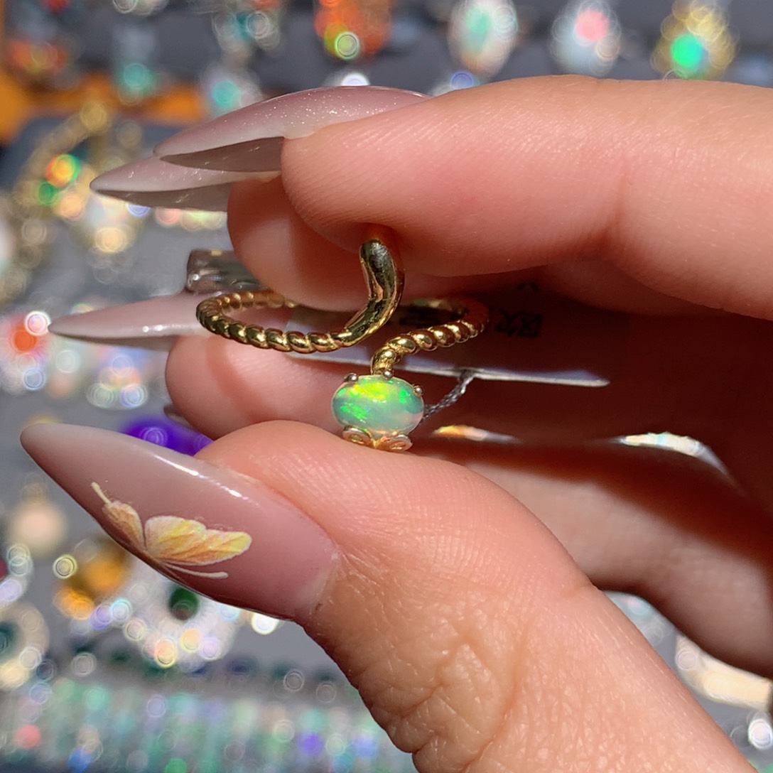 欧泊欧泊戒指y银S925镶嵌