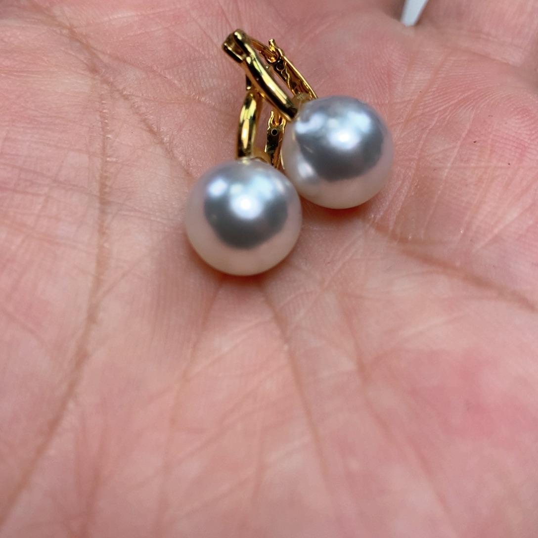 海水珍珠耳饰18K金镶嵌