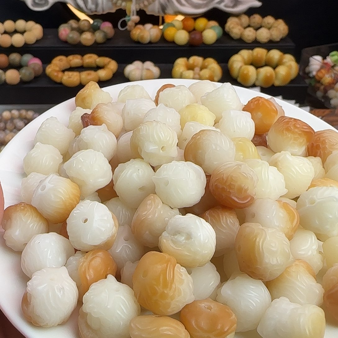 手串菩提根/象牙果瑕疵卡15/16醒狮100颗不挑瑕