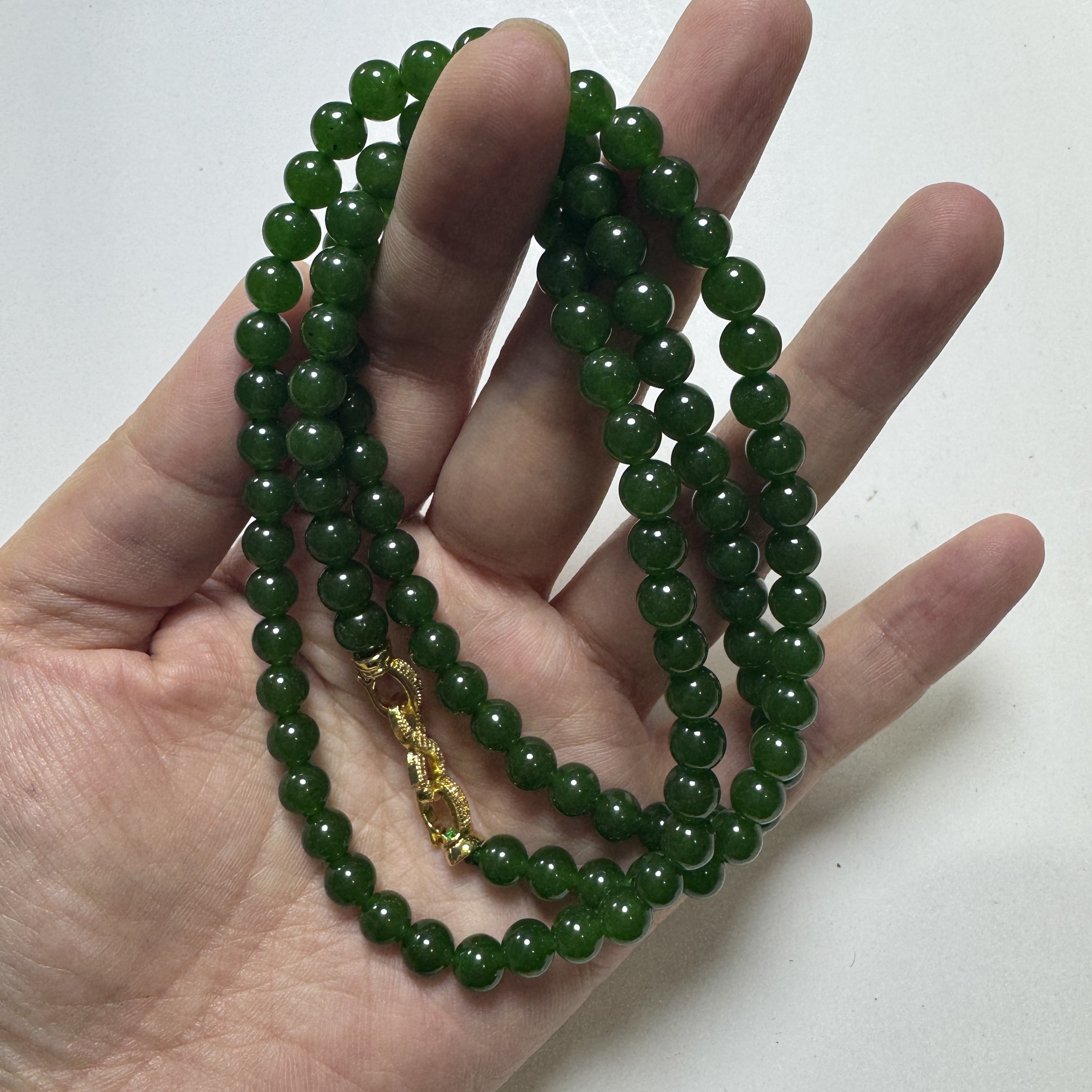 108-精品老料碧绿时尚卡6多圈手串！